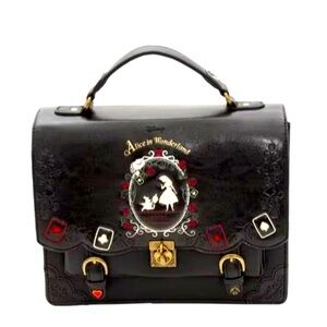 Vintage Playing Cards Silhouette painting Alice In Wonderland Shoulder Bag NWT​